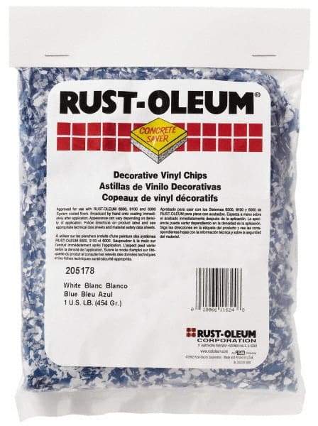 Rust-Oleum - Blue/White Vinyl Floor Chips - 1 Lb Plastic Bag - Exact Tooling