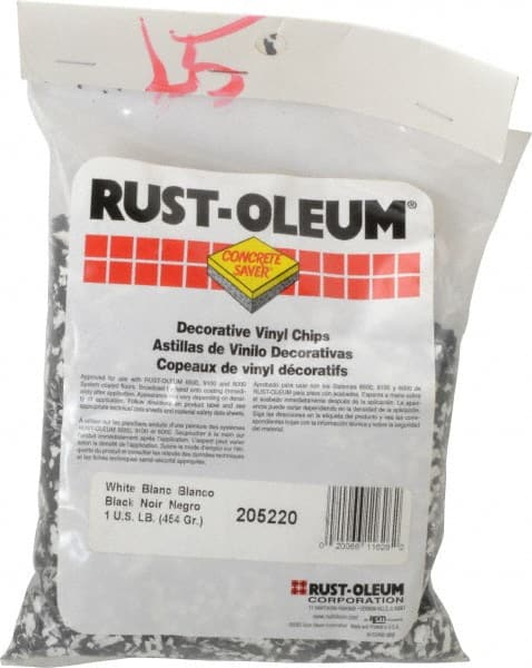 Rust-Oleum - Black/White Vinyl Floor Chips - 1 Lb Plastic Bag - Exact Tooling