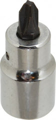 Proto - 1/2" Drive, #3 Point, Phillips Screwdriver Socket - 2-5/32" OAL - Exact Tooling