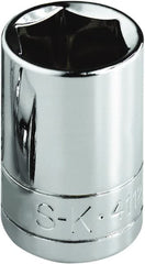 SK - 1-7/16", 1/2" Drive, Standard Hand Socket - 6 Points, Steel, Chrome Finish - Exact Tooling