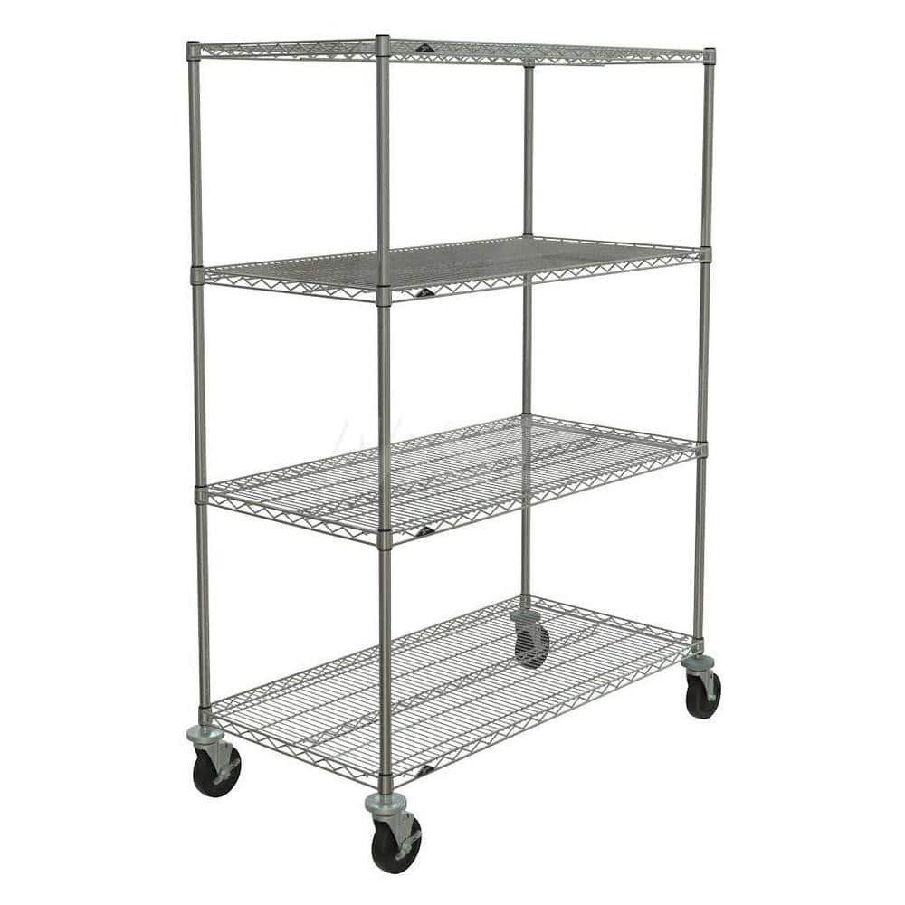 Metro - Carts; Type: Wire ; Load Capacity (Lb.): 600.000 ; Number of Shelves: 4 ; Width (Inch): 26-3/16 ; Length (Inch): 50 ; Height (Inch): 67-7/8 - Exact Tooling