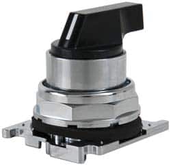 Eaton Cutler-Hammer - 30-1/2mm Mount Hole, 3 Position, Lever Operated, Selector Switch with Cam and Cap - Black, Maintained (MA) - Momentary (MO) - Exact Tooling