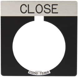 Eaton Cutler-Hammer - Square, Legend Plate - Close - Black Background, 30-1/2mm Hole Diameter - Exact Tooling