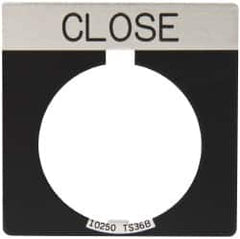 Eaton Cutler-Hammer - Square, Legend Plate - Close - Black Background, 30-1/2mm Hole Diameter - Exact Tooling
