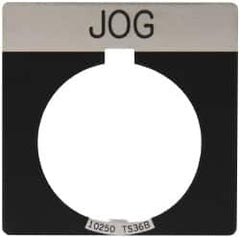 Eaton Cutler-Hammer - Square, Legend Plate - Jog - Black Background, 30-1/2mm Hole Diameter - Exact Tooling
