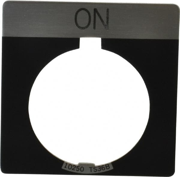 Eaton Cutler-Hammer - Square, Legend Plate - On - Black Background, 30-1/2mm Hole Diameter - Exact Tooling