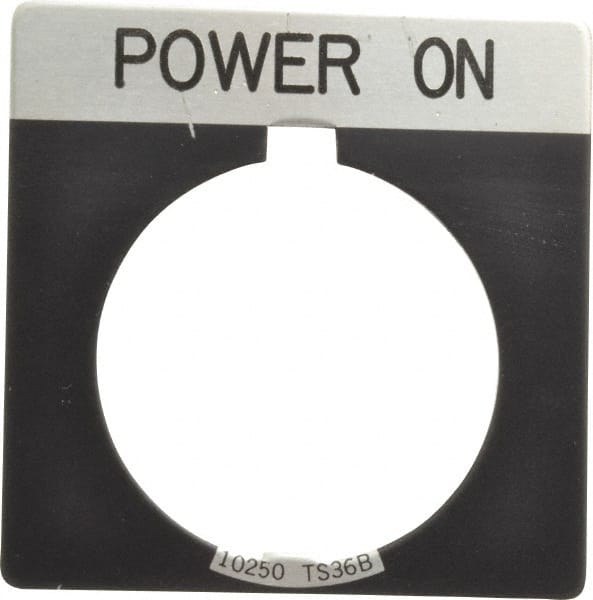 Eaton Cutler-Hammer - Square, Legend Plate - Power On - Black Background, 30-1/2mm Hole Diameter - Exact Tooling