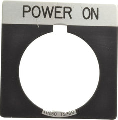 Eaton Cutler-Hammer - Square, Legend Plate - Power On - Black Background, 30-1/2mm Hole Diameter - Exact Tooling
