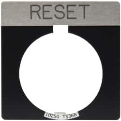 Eaton Cutler-Hammer - Square, Legend Plate - Reset - Black Background, 30-1/2mm Hole Diameter - Exact Tooling