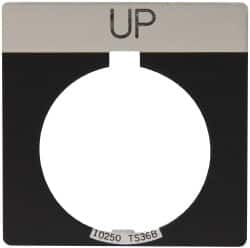 Eaton Cutler-Hammer - Square, Legend Plate - Up - Black Background, 30-1/2mm Hole Diameter - Exact Tooling