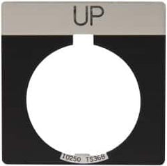 Eaton Cutler-Hammer - Square, Legend Plate - Up - Black Background, 30-1/2mm Hole Diameter - Exact Tooling