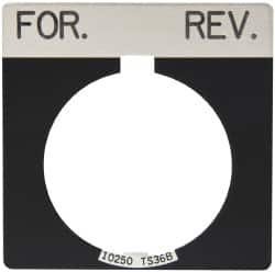 Eaton Cutler-Hammer - Square, Legend Plate - For-Rev - Black Background, 30-1/2mm Hole Diameter - Exact Tooling