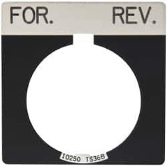 Eaton Cutler-Hammer - Square, Legend Plate - For-Rev - Black Background, 30-1/2mm Hole Diameter - Exact Tooling