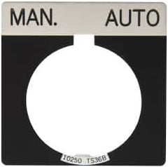 Eaton Cutler-Hammer - Square, Legend Plate - Manual-Auto - Black Background, 30-1/2mm Hole Diameter - Exact Tooling