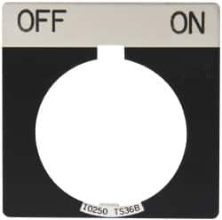 Eaton Cutler-Hammer - Square, Legend Plate - Off-On - Black Background, 30-1/2mm Hole Diameter - Exact Tooling