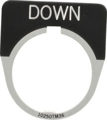 Eaton Cutler-Hammer - Half Round, Legend Plate - Down - Black Background, 30-1/2mm Hole Diameter - Exact Tooling