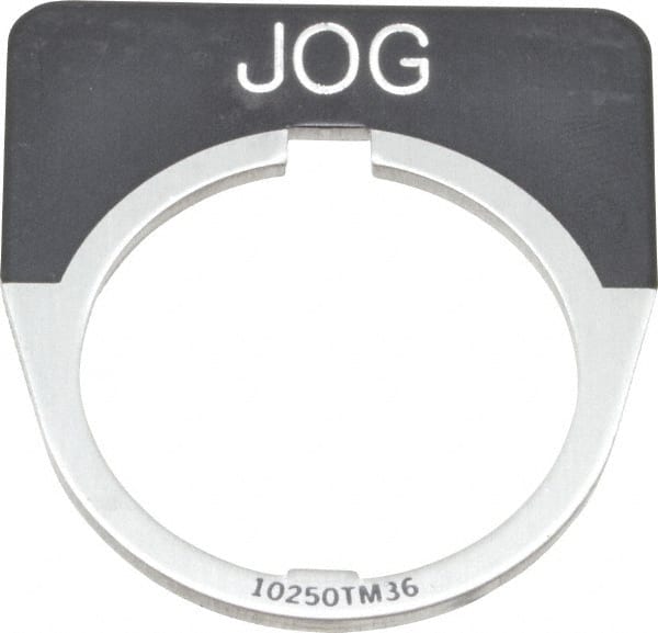 Eaton Cutler-Hammer - Half Round, Legend Plate - Jog - Black Background, 30-1/2mm Hole Diameter - Exact Tooling