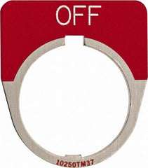 Eaton Cutler-Hammer - Half Round, Legend Plate - Off - Red Background, 30-1/2mm Hole Diameter - Exact Tooling