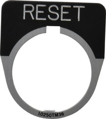 Eaton Cutler-Hammer - Half Round, Legend Plate - Reset - Black Background, 30-1/2mm Hole Diameter - Exact Tooling