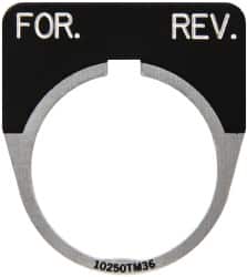Eaton Cutler-Hammer - Half Round, Legend Plate - For-Rev - Black Background, 30-1/2mm Hole Diameter - Exact Tooling