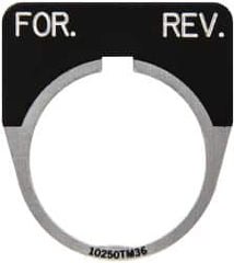 Eaton Cutler-Hammer - Half Round, Legend Plate - For-Rev - Black Background, 30-1/2mm Hole Diameter - Exact Tooling