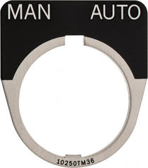 Eaton Cutler-Hammer - Half Round, Legend Plate - Manual-Auto - Black Background, 30-1/2mm Hole Diameter - Exact Tooling