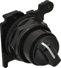 Eaton Cutler-Hammer - 30-1/2mm Mount Hole, 2 Position, Knob Operated, Selector Switch Only - Black, Maintained (MA), Corrosion Resistant, Oil and Watertight - Exact Tooling