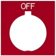 Eaton Cutler-Hammer - Square, Legend Plate - Off - Red Background, 30-1/2mm Hole Diameter, 1.77 Inch Square - Exact Tooling