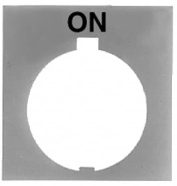 Eaton Cutler-Hammer - Square, Legend Plate - On - Black Background, 30-1/2mm Hole Diameter, 1.77 Inch Square - Exact Tooling