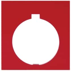 Eaton Cutler-Hammer - Square, Plastic Legend Plate - Blank - Black and Red Background, White Letters, 30-1/2mm Hole Diameter, 1.77 Inch Square - Exact Tooling