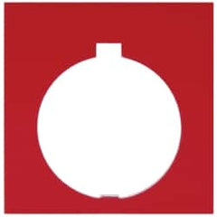 Eaton Cutler-Hammer - Square, Plastic Legend Plate - Blank - Black and Red Background, White Letters, 30-1/2mm Hole Diameter, 1.77 Inch Square - Exact Tooling