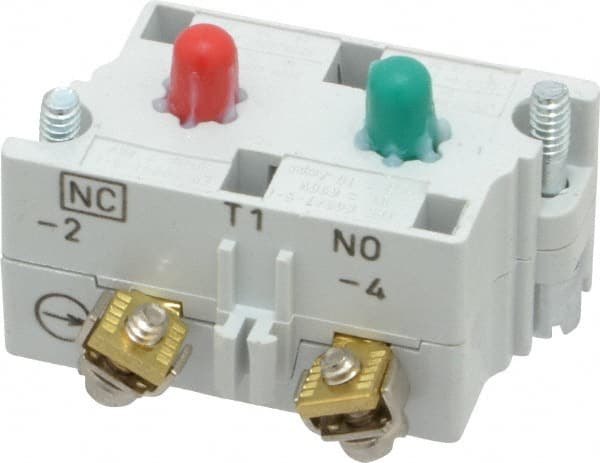 Eaton Cutler-Hammer - NO/NC, 0.5 Amp, Electrical Switch Contact Block - 120 VAC/VDC, Pressure Terminal, 30-1/2mm Hole, For Use with E34 Operators, Standard 10250T - Exact Tooling