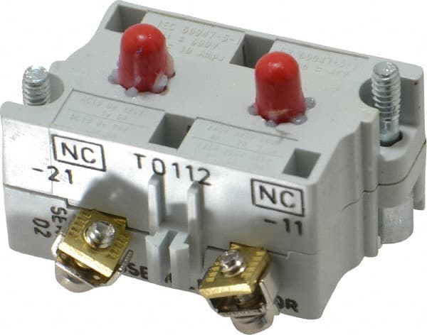Eaton Cutler-Hammer - 2NC, 0.5 Amp, Electrical Switch Contact Block - 120 VAC/VDC, Pressure Terminal, 30-1/2mm Hole, For Use with E34 Operators, Standard 10250T - Exact Tooling