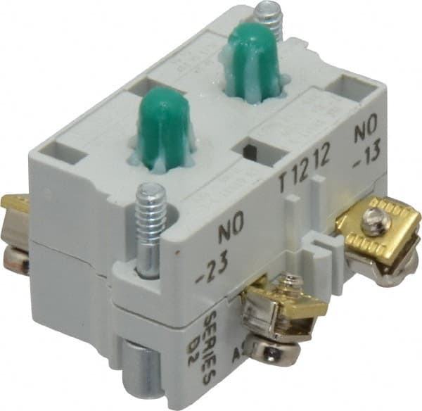 Eaton Cutler-Hammer - 2NO, 0.5 Amp, Electrical Switch Contact Block - 120 VAC/VDC, Pressure Terminal, 30-1/2mm Hole, For Use with E34 Operators, Standard 10250T - Exact Tooling
