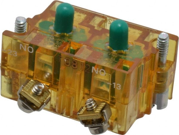 Eaton Cutler-Hammer - 2NO, 0.5 Amp, Electrical Switch Contact Block - 120 VAC/VDC, Pressure Terminal, 30-1/2mm Hole, For Use with E34 Operators, Standard 10250T - Exact Tooling