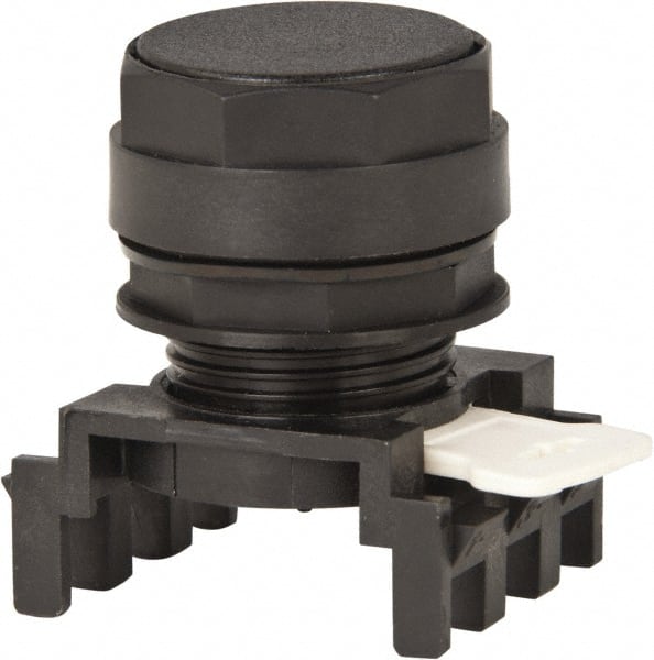 Eaton Cutler-Hammer - 25mm Mount Hole, Flush, Pushbutton Switch Only - Round, Black Pushbutton, Nonilluminated, Momentary (MO) - Exact Tooling