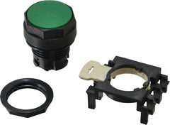 Eaton Cutler-Hammer - 25mm Mount Hole, Flush, Pushbutton Switch Only - Round, Green Pushbutton, Nonilluminated, Momentary (MO) - Exact Tooling
