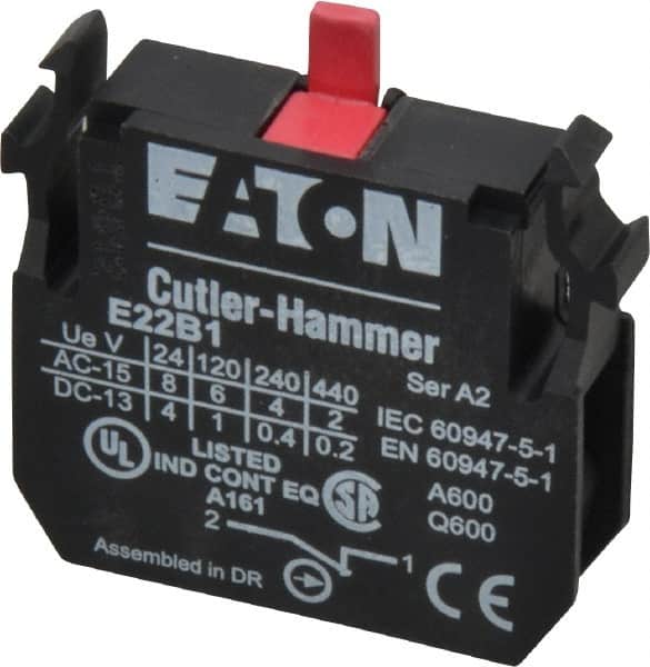 Eaton Cutler-Hammer - NC, Electrical Switch Contact Block - 22-1/2mm Hole, For Use with Indicating Lights, Pushbuttons - Exact Tooling