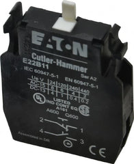 Eaton Cutler-Hammer - NO/NC, Electrical Switch Contact Block - 22-1/2mm Hole, For Use with Indicating Lights, Pushbuttons - Exact Tooling
