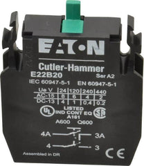 Eaton Cutler-Hammer - 2NO, Electrical Switch Contact Block - 22-1/2mm Hole, For Use with Indicating Lights, Pushbuttons - Exact Tooling