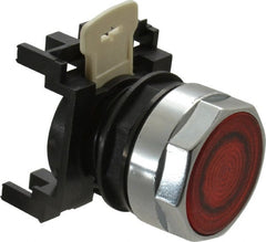 Eaton Cutler-Hammer - 25mm Mount Hole, Flush, Pushbutton Switch Only - Round, Red Pushbutton, Illuminated, Momentary (MO) - Exact Tooling