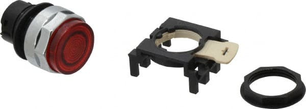 Eaton Cutler-Hammer - 25mm Mount Hole, Extended Straight, Pushbutton Switch Only - Round, Red Pushbutton, Illuminated, Momentary (MO) - Exact Tooling