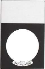Eaton Cutler-Hammer - Rectangular, Aluminum Legend Plate - Blank - Silver Background, Black Letters, 22-1/2mm Hole Diameter, 1.17 Inch Wide x 1.77 Inch High - Exact Tooling