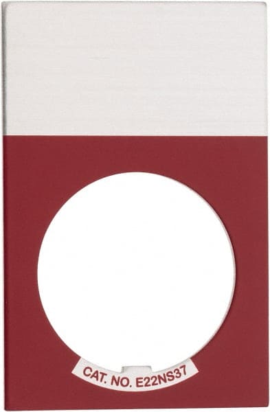 Eaton Cutler-Hammer - Rectangular, Aluminum Legend Plate - Blank - Silver Background, Black Letters, 22-1/2mm Hole Diameter, 1.17 Inch Wide x 1.77 Inch High - Exact Tooling