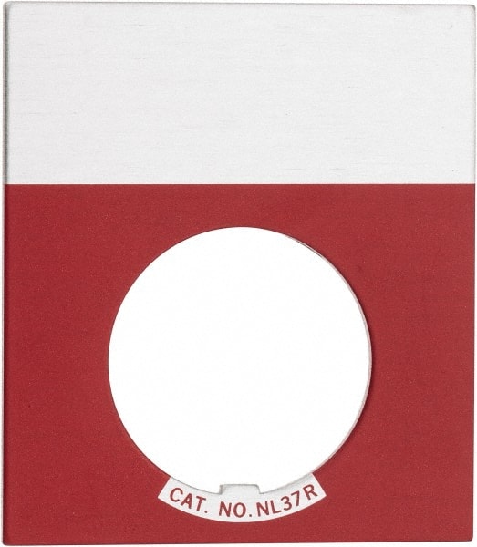Eaton Cutler-Hammer - Legend Plate - Blank - Red Background, 22-1/2mm Hole Diameter - Exact Tooling