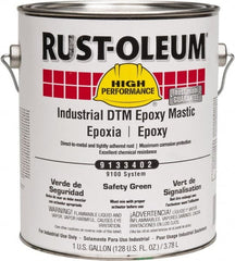 Rust-Oleum - 1 Gal Gloss Safety Green Epoxy Mastic - 100 to 225 Sq Ft/Gal Coverage, <340 g/L VOC Content, Direct to Metal - Exact Tooling