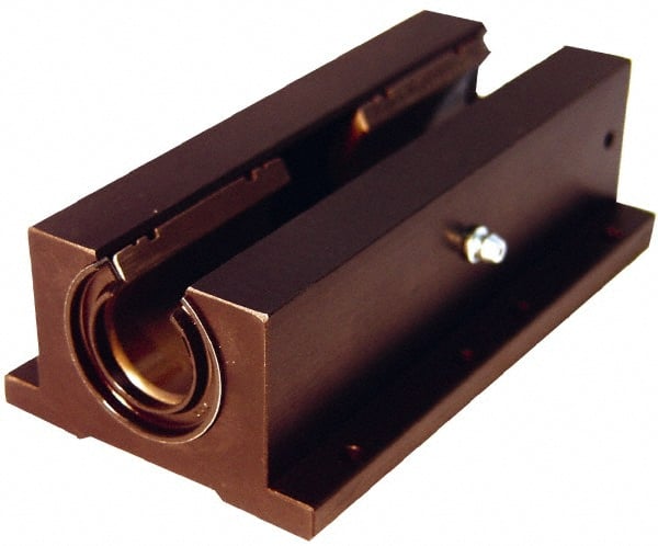 L.M76 - 0.7508" Inside Diam, Open Twin Pillow Block Linear Bearing - 2-3/4" Overall Width - Exact Tooling