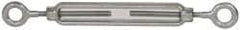 Made in USA - 500 Lb Load Limit, 1/4" Thread Diam, 4" Take Up, Steel Eye & Eye Turnbuckle - 8-1/4" Closed Length - Exact Tooling
