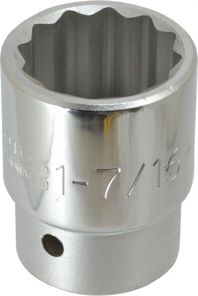 Proto - 1-7/16", 1" Drive, Standard Hand Socket - 12 Points, 2-3/4" OAL - Exact Tooling