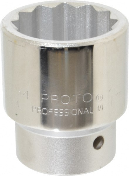 Proto - 1-11/16", 1" Drive, Standard Hand Socket - 12 Points, 3-1/4" OAL - Exact Tooling